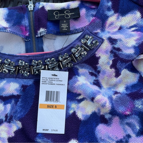 Jessica Simpson Ciara Dress in Purple Lilypad Size S (NWT) - Picture 10 of 12